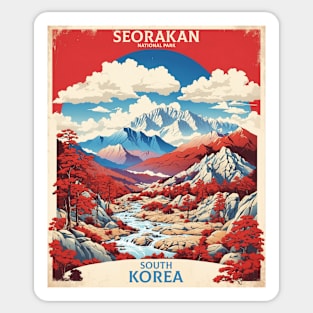 Seoraksan National Park South Korea Travel Tourism Retro Vintage Sticker